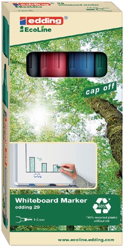 Whiteboardmarker edding 29 EcoLine schuin 1-5mm assorti set à 4 stuks