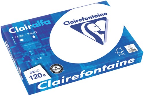 Kopieerpapier Clairefontaine Clairalfa A4 120gr wit 250 vel