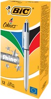 Balpen Bic 4kleuren shine medium zilver-1