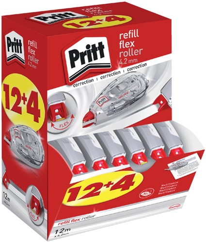 Correctietape Pritt navulbaar 4.2mmx12m Flex promopack à 12+4 gratis-1