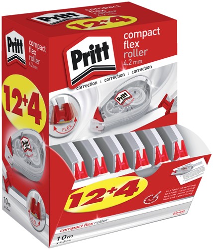 Correctietape Pritt Compact Flex 4.2mmx 10m promo pack à 12+4 gratis-3