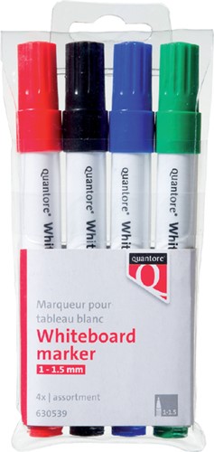Whiteboardmarker Quantore rond 1-1.5mm 4 stuks assorti