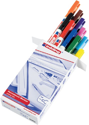 Permanent marker edding 400, rond, 1mm, assorti, set à 10 stuks