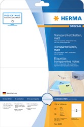 Etiket HERMA 4683 210x148mm transparant mat 50 stuks