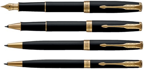 Vulpen Parker Sonnet matte black lacquer GT medium-3