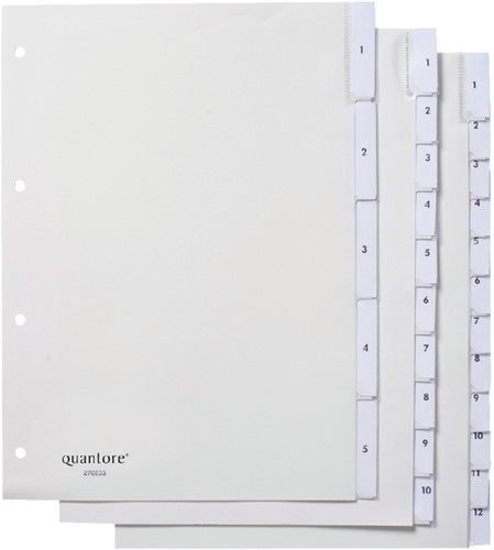 Tabbladen Quantore 4-gaats 5-delig met venster wit PP-2