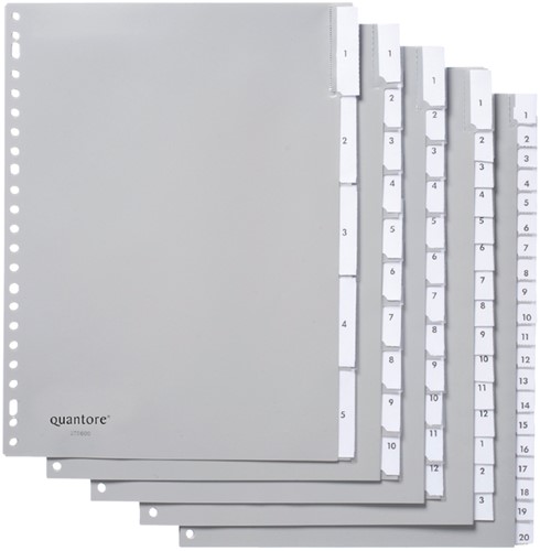 Tabbladen Quantore 23-gaats 12-delig met venster grijs PP-2