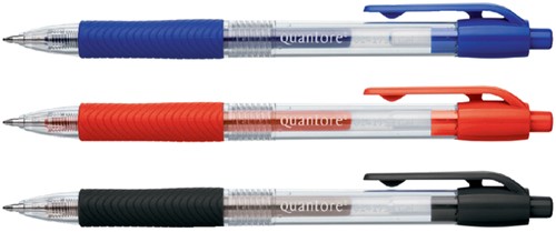 Gelschrijver Quantore gripdrukknop 0.7mm zwart-2
