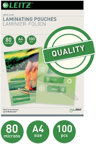 Lamineerhoes Leitz iLAM A4 2x80micron EVA 100 stuks-2
