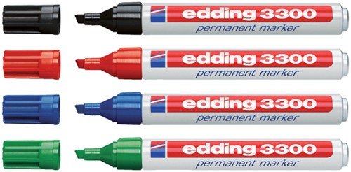 Permanent marker edding 3300, schuin, 1-5mm, assorti, blister à 4 stuks-2