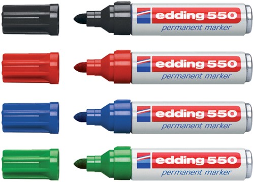 Permanent marker edding 550, rond, 3-4mm, rood-2