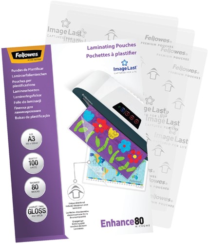 Lamineerhoes Fellowes A3 2x80micron glans 100 stuks-2