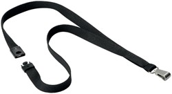 Textielkoord Durable 8127 met karabijnhaak softcolor zwart 10 stuks