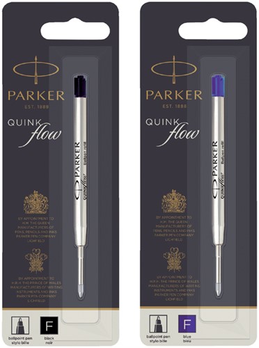 Balpenvulling Parker Quinkflow, fijn, blauw, blister à 1 stuk-3
