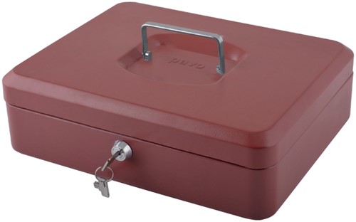 Geldkist Pavo met muntsorteerbak 300x240x90mm rood-2