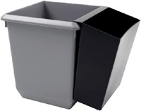 Papierbak kunststof vierkant taps 21liter grijs-2