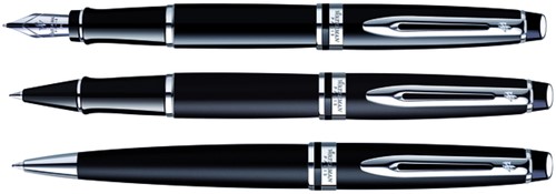 Rollerpen Waterman Expert black lacquer CT fijn-2
