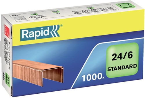 Nieten Rapid, 24/6, verkoperd, 1000 stuks