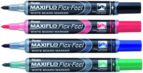 Whiteboardmarker Pentel MWL5SBF Maxiflo rond 1.5-4.5mm blauw-2