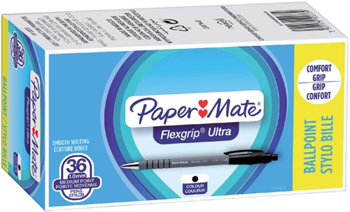 Balpen Paper Mate Flexgrip Ultra medium zwart valuepack 30+6 gratis-3