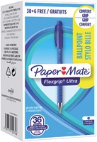Balpen Paper Mate Flexgrip Ultra, medium, blauw, valuepack 30+6 gratis-3