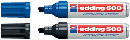 Permanent marker edding 500, schuin, 2-7mm, assorti, doos à 10 stuks-2