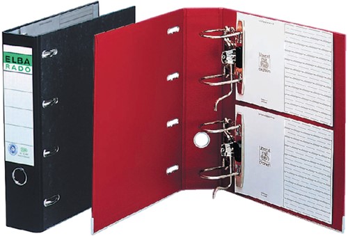 Ordner Elba Rado Plast 75mm bank 2 mechanieken zwart PVC-2