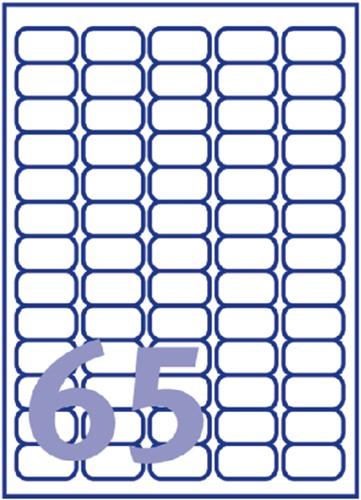 Etiket Avery J8651-25 38.1x21.2mm wit 1625 stuks-2
