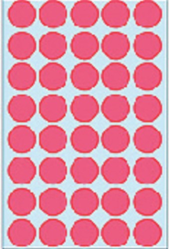 Etiket HERMA 2256 rond 19mm fluor rood 960stuks-1