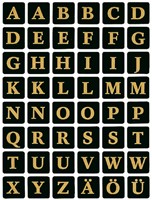 Etiket HERMA 4130 13x13Mm letters A-Z zwart op goud