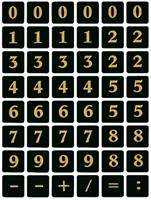 Etiket HERMA 4131 13x13mm getallen 0-9 zwart op goud