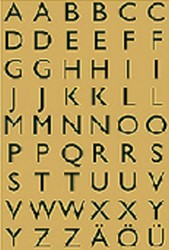 Etiket HERMA 4145 13x12mm letters A-Z zwart op goud