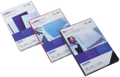 Voorblad GBC A4 lederlook zwart 100 stuks-2
