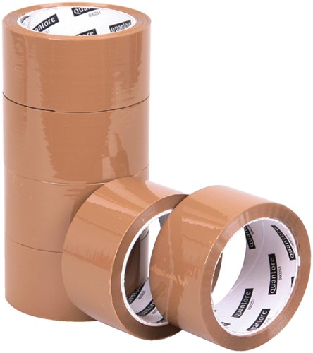Verpakkingstape Quantore 50mmx60m PP bruin pak/6rol