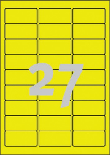 Etiket Avery L6004-25 63.5x29.6 neon geel 675 stuks-2