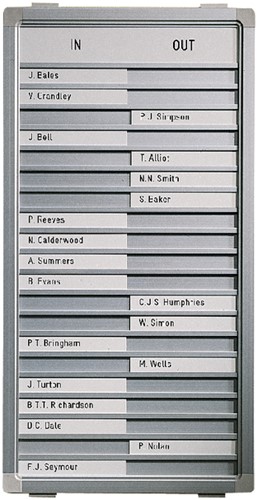 Aan-afwezigheidsbord Legamaster 540x260mm 20 namen