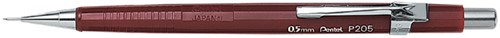 Vulpotlood Pentel P205, HB, 0.5mm, rood