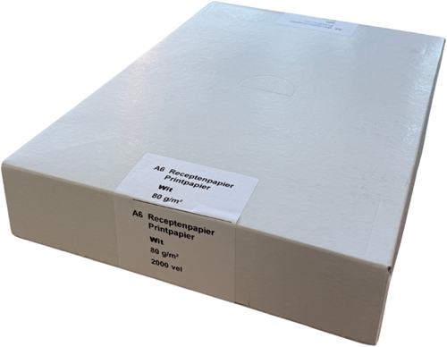 Reprint - wit receptpapier A6 80 gram 2.000 vel-2