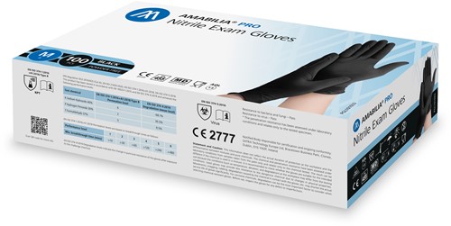 Nitril - doos/100 stuks - maat M - zwarte handschoenen ongepoederd-2
