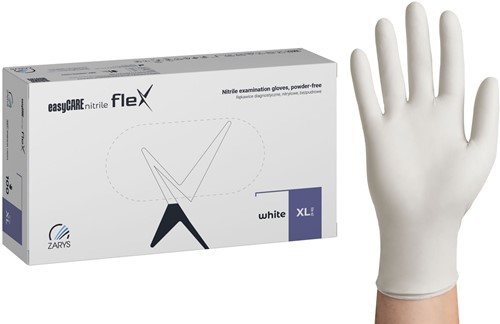 Nitril wegwerphandschoenen - Wit - maat XL - 100 stuks - easyCare Flex