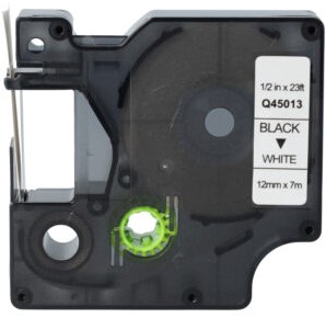 Labeltape 45013 Reprint huismerk Dymo Compatible D1 S0720530 12mmx7m zwart op wit