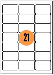 Etiketten Reprint A4 63,5x38,1mm 2100 stuks wit