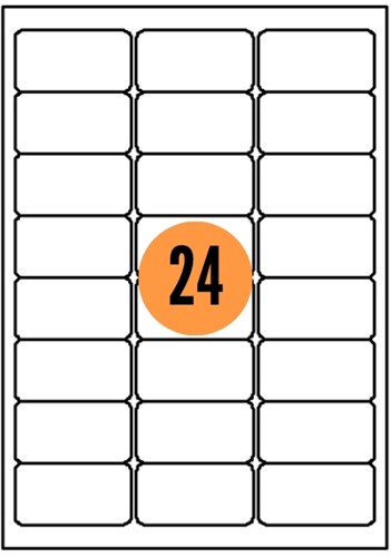 Etiketten Reprint A4 63,5x33,9mm 2400 stuks wit