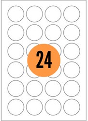 Etiketten Reprint A4 rond diameter 40mm 2400 stuks wit