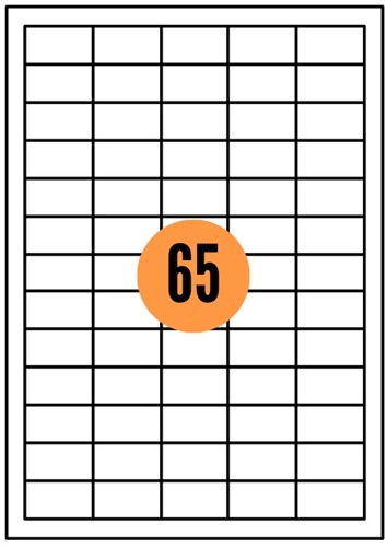 Etiketten Reprint A4 38,1x21,2mm 6500 stuks wit