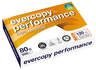 Recycled printpapier A4 80 gram Evercopy Performance, pallet 240 pakken