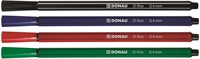 Fineliner assorti 0.4mm - zwart, rood, blauw, groen