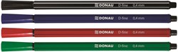 Fineliner assorti 0.4mm - zwart, rood, blauw, groen