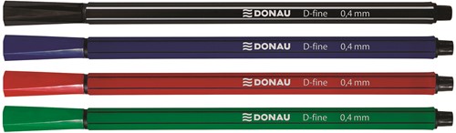 Fineliner assorti 0.4mm - zwart, rood, blauw, groen