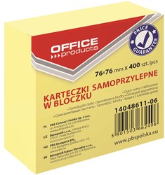Memoblok, 76x76mm, geel, blok à 400 vel